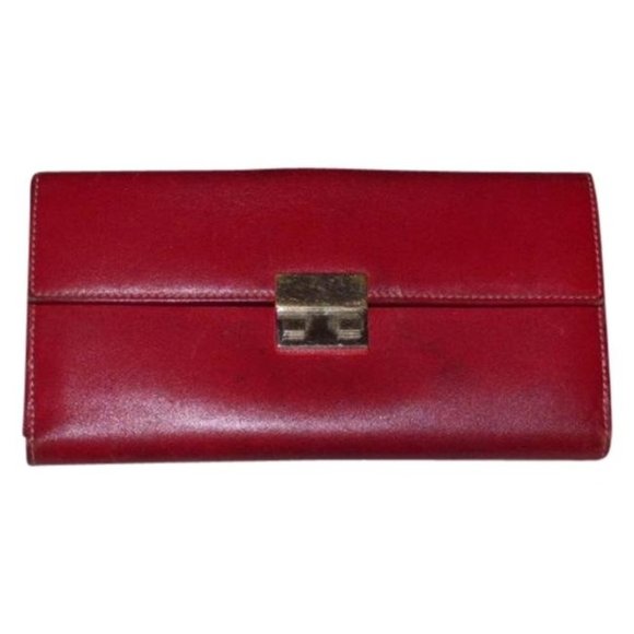 Gucci Red Leather Vintage Bi-Fold Clutch Wallet - Picture 1 of 4